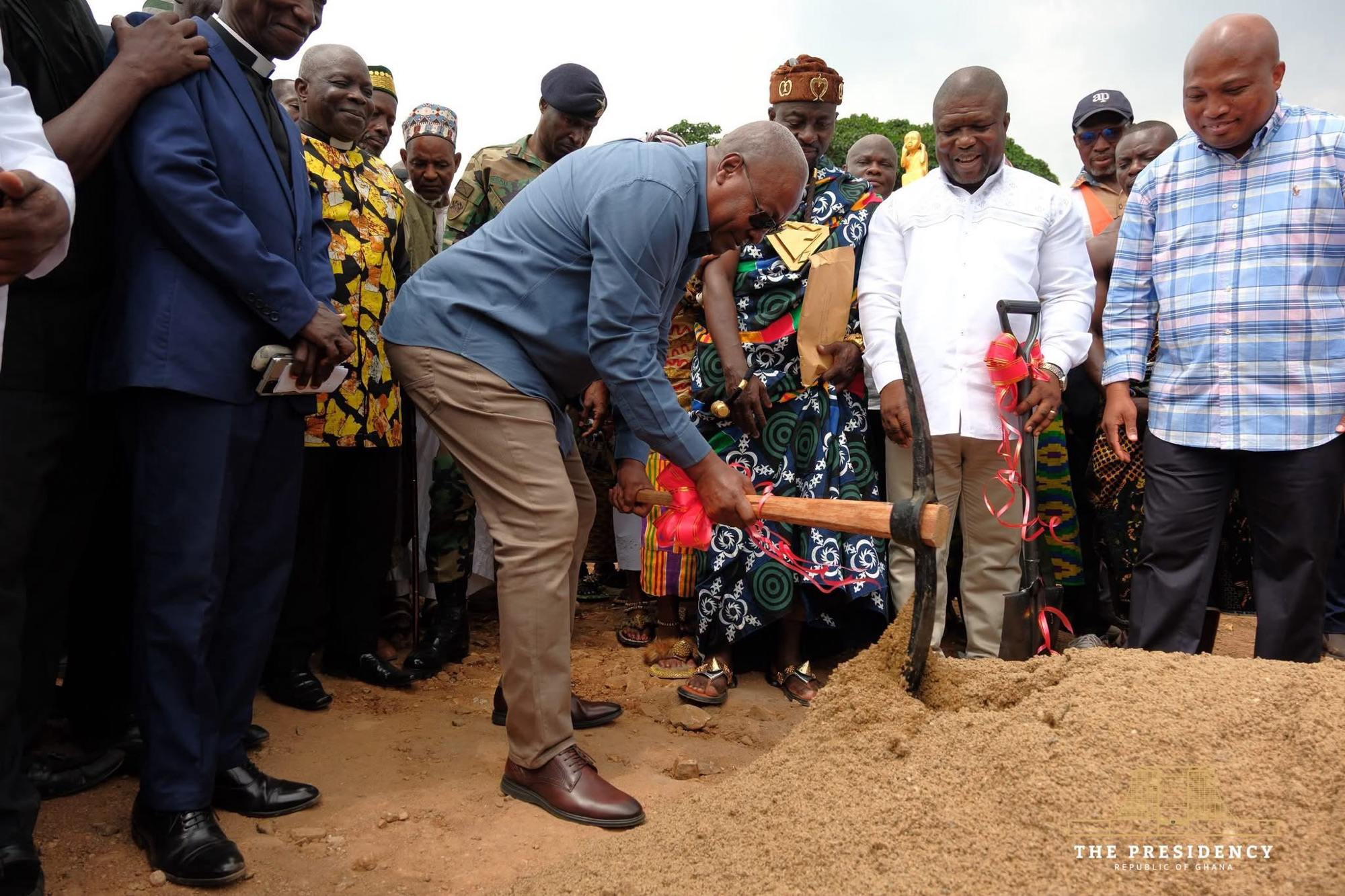 President Mahama Cuts Sod for 24-Hour Economy Model Market in Juapong